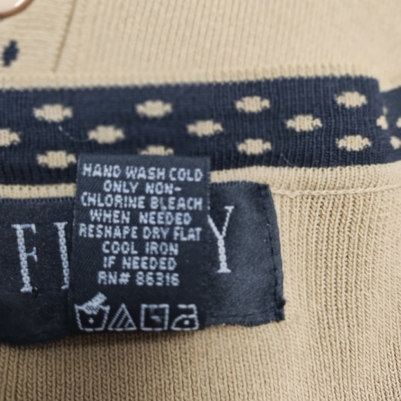 Tan Sweater with Polka Dot Trim - Picture 4 of 4